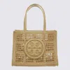Tory Burch Ella Hand-crocheted Small Tote In Beige