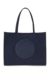 Tory Burch Navy Blue Nylon Small Ella Shopping Bag In Blue
