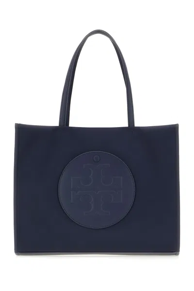 Tory Burch Navy Blue Nylon Small Ella Shopping Bag