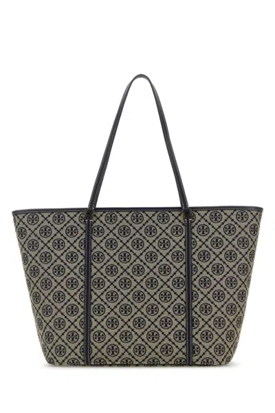 Tory Burch Navy Blue T Monogram Tote