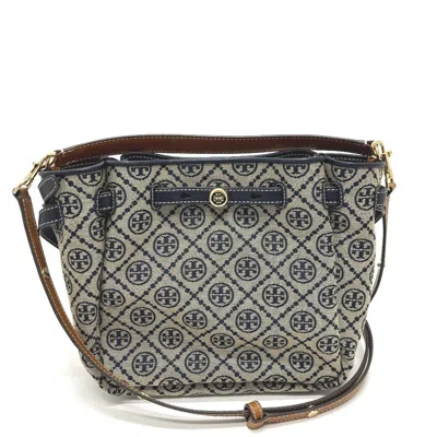 Pre-owned Tory Burch Navy Canvas Handbag Tote Bag ()