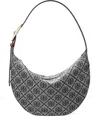 Tory Burch Navy T Monogram Balloon Small Bag In Black