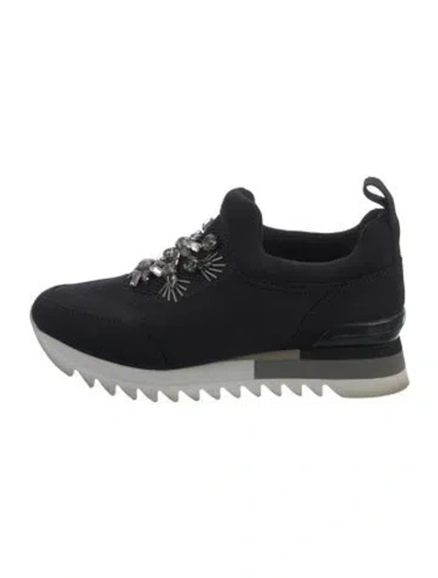 Pre-owned Tory Burch Neoprene Graphic Print Sneakers In Black