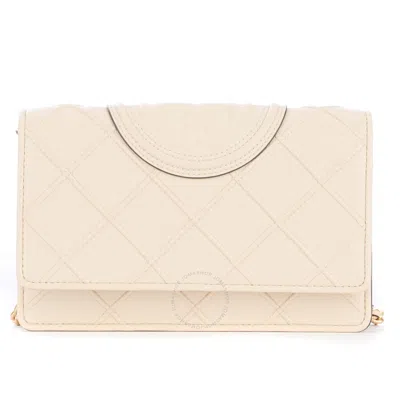 Tory Burch New Cream Fleming Soft Chain Wallet In Beige