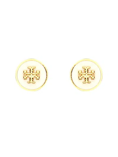Tory Burch New Ivory And Gold Metal Kira Earrings In Tory Gold / New Ivory