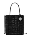 Tory Burch Night Owl Crystal Embellished Mini Tote In Black