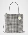 Tory Burch Night Owl Mini Crystal Tote Bag In Silver