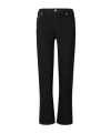 Tory Burch Black Cropped Kick Flare Jeans In Black