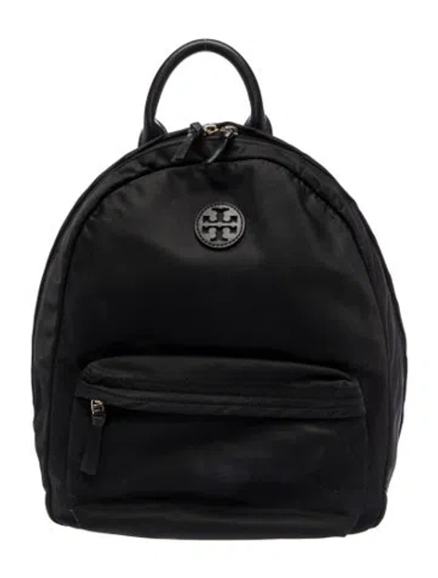 Pre-owned Tory Burch Nylon Backpack In Black