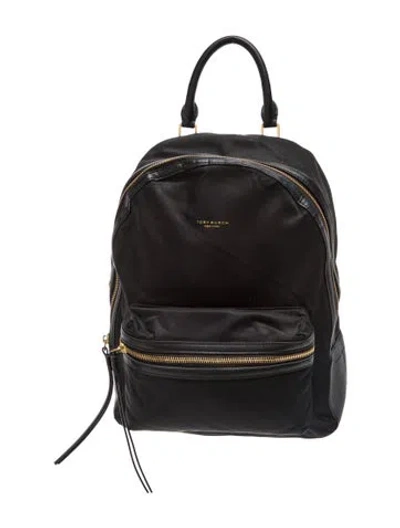 Pre-owned Tory Burch Nylon Backpack In Black