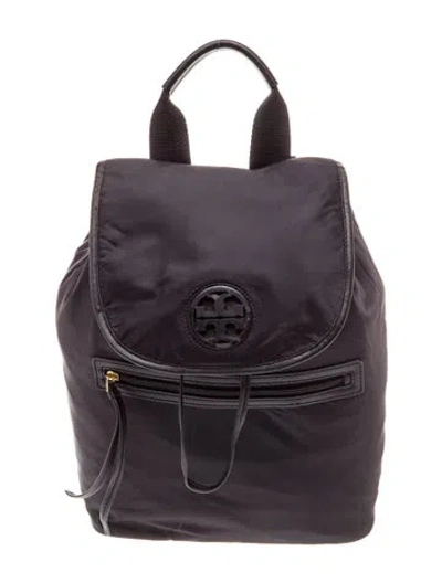 Pre-owned Tory Burch Nylon Backpack In Black