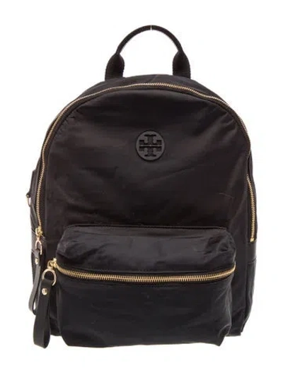 Pre-owned Tory Burch Nylon Backpack In Black