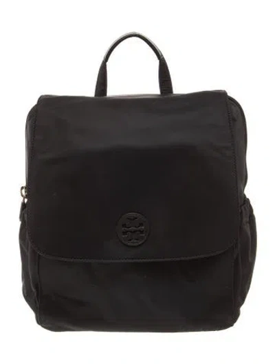 Pre-owned Tory Burch Nylon Backpack In Black