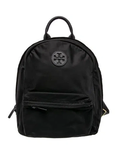 Pre-owned Tory Burch Nylon Backpack In Black