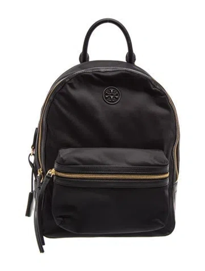 Pre-owned Tory Burch Nylon Backpack In Black