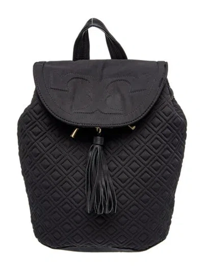 Pre-owned Tory Burch Nylon Backpack In Black