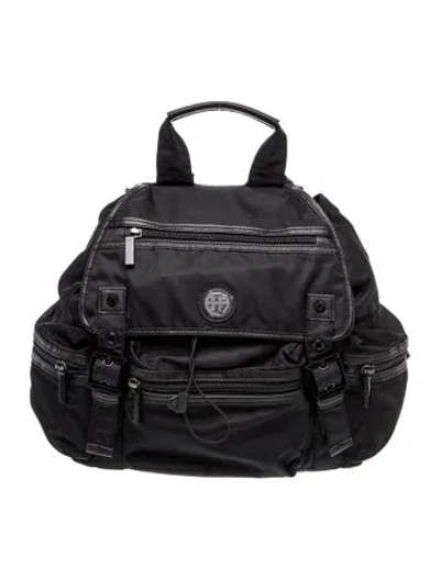 Pre-owned Tory Burch Nylon Backpack In Black