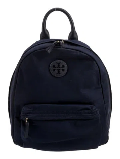 Pre-owned Tory Burch Nylon Backpack In Blue