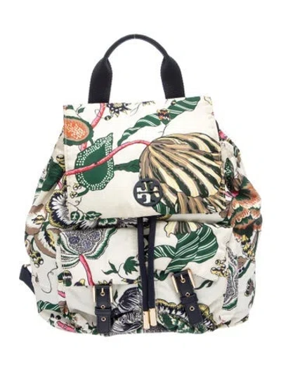 Pre-owned Tory Burch Nylon Backpack In Blue