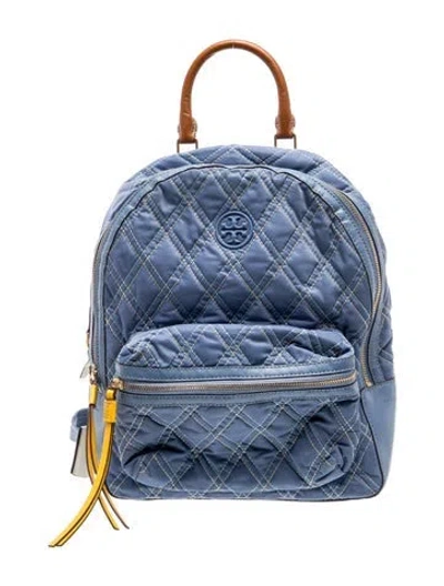 Pre-owned Tory Burch Nylon Backpack In Blue