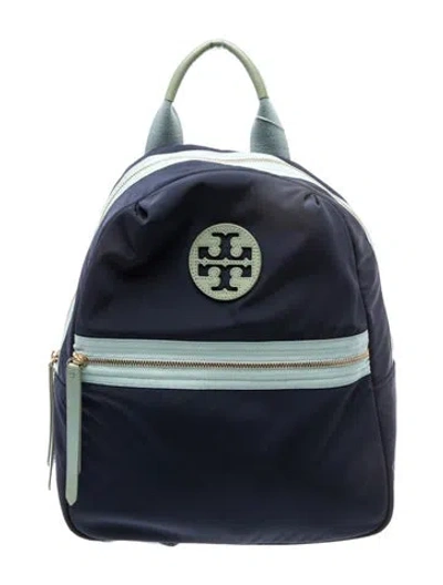 Pre-owned Tory Burch Nylon Backpack In Blue
