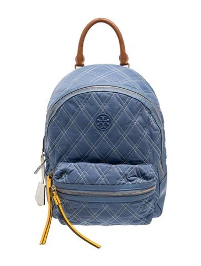 Pre-owned Tory Burch Nylon Backpack In Blue