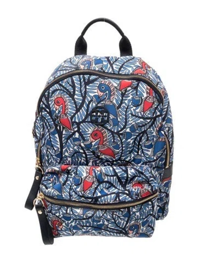 Pre-owned Tory Burch Nylon Backpack In Blue
