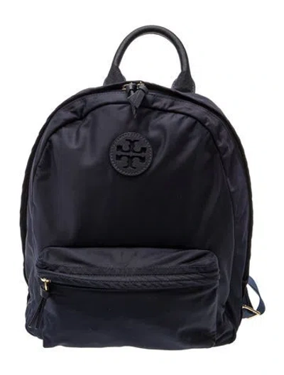 Pre-owned Tory Burch Nylon Backpack In Blue