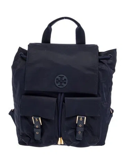 Pre-owned Tory Burch Nylon Backpack In Blue
