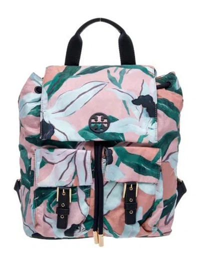 Pre-owned Tory Burch Nylon Backpack In Blue