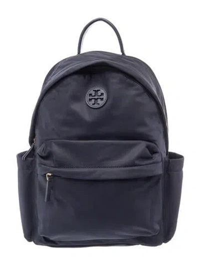 Pre-owned Tory Burch Nylon Backpack In Blue