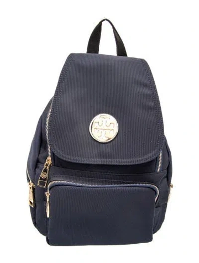 Pre-owned Tory Burch Nylon Backpack In Blue