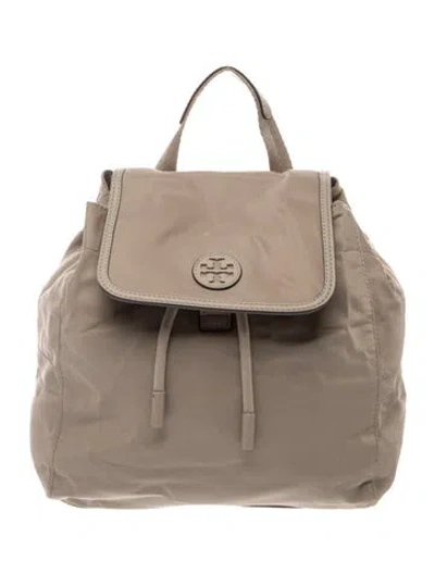 Pre-owned Tory Burch Nylon Backpack In Grey