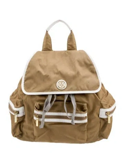 Pre-owned Tory Burch Nylon Backpack In Neutral