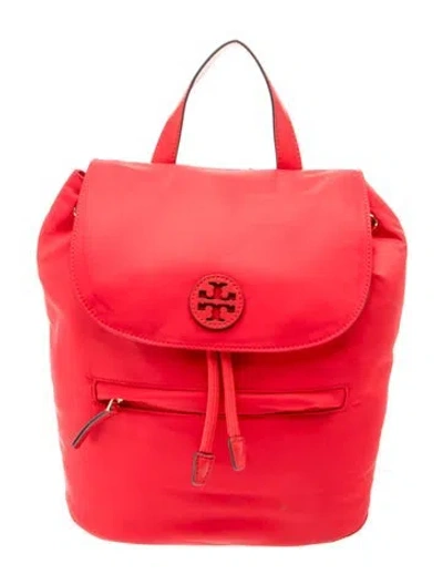 Pre-owned Tory Burch Nylon Backpack In Red