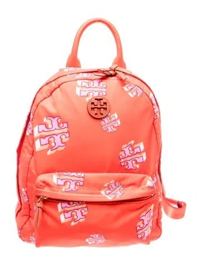 Pre-owned Tory Burch Nylon Backpack In Red