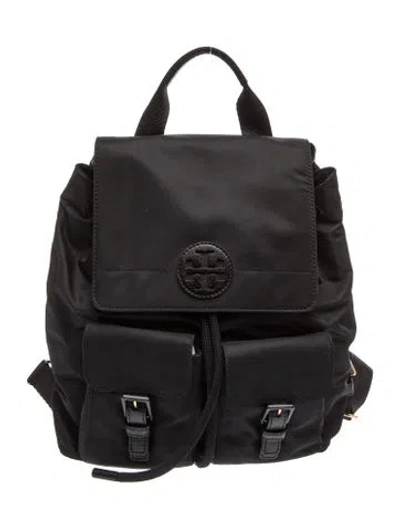 Pre-owned Tory Burch Nylon Backpack In White