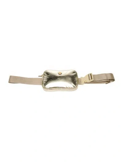 Pre-owned Tory Burch Nylon Belt Bag In Metallic/silver
