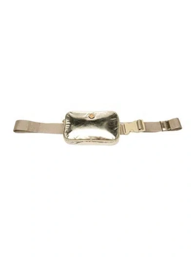Pre-owned Tory Burch Nylon Belt Bag In Metallic/silver