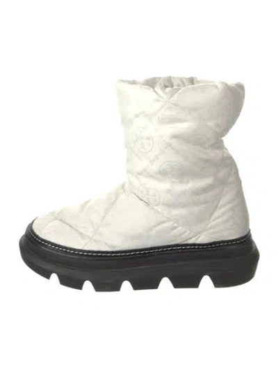 Pre-owned Tory Burch Nylon Boots In White
