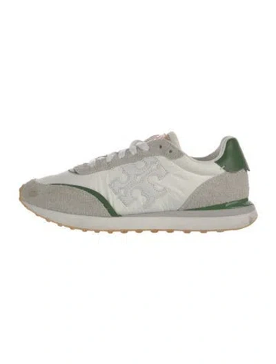 Pre-owned Tory Burch Nylon Colorblock Pattern Sneakers In Neutral