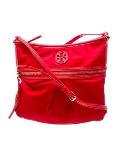 Pre-owned Tory Burch Nylon Crossbody Bag In Red