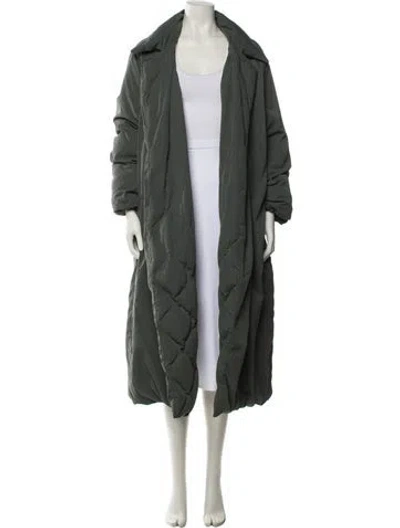Pre-owned Tory Burch Nylon Down Coat In Green