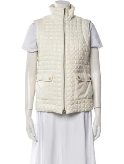 Pre-owned Tory Burch Nylon Down Coat In White
