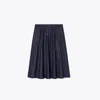 Tory Burch Nylon Drawstring Midi Skirt In Blue