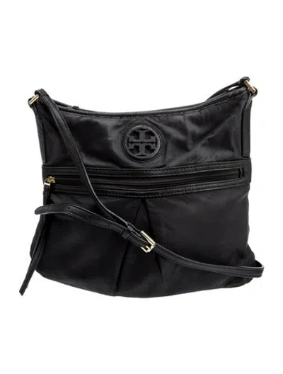 Pre-owned Tory Burch Nylon Hobo In Black