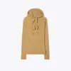 Tory Burch Nylon Hoodie In Soft Barley