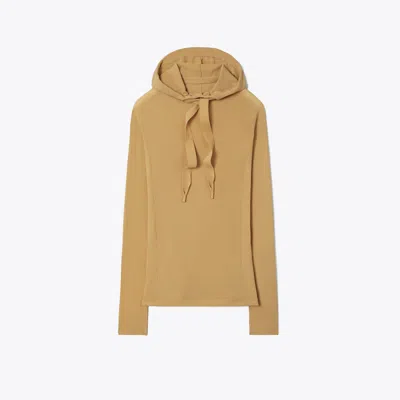 Tory Burch Nylon Hoodie In Soft Barley