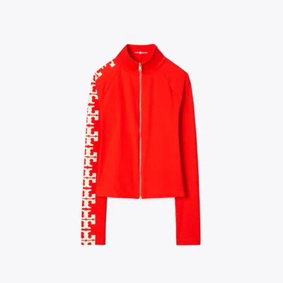 Tory Burch Nylon Logo Zip Top