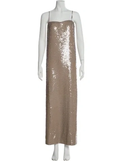 Pre-owned Tory Burch Nylon Long Dress In Neutral
